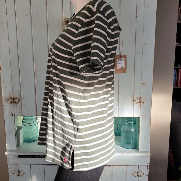 NWT Joules 6 Green White Striped T-shirt - Picture 4 of 7